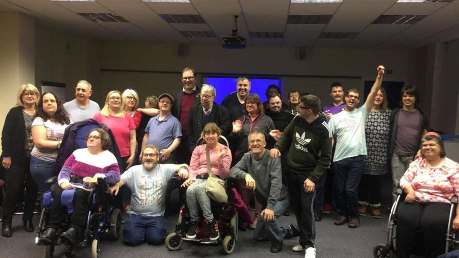 Gareth with members and volunteers from Inter-Theatre CIC