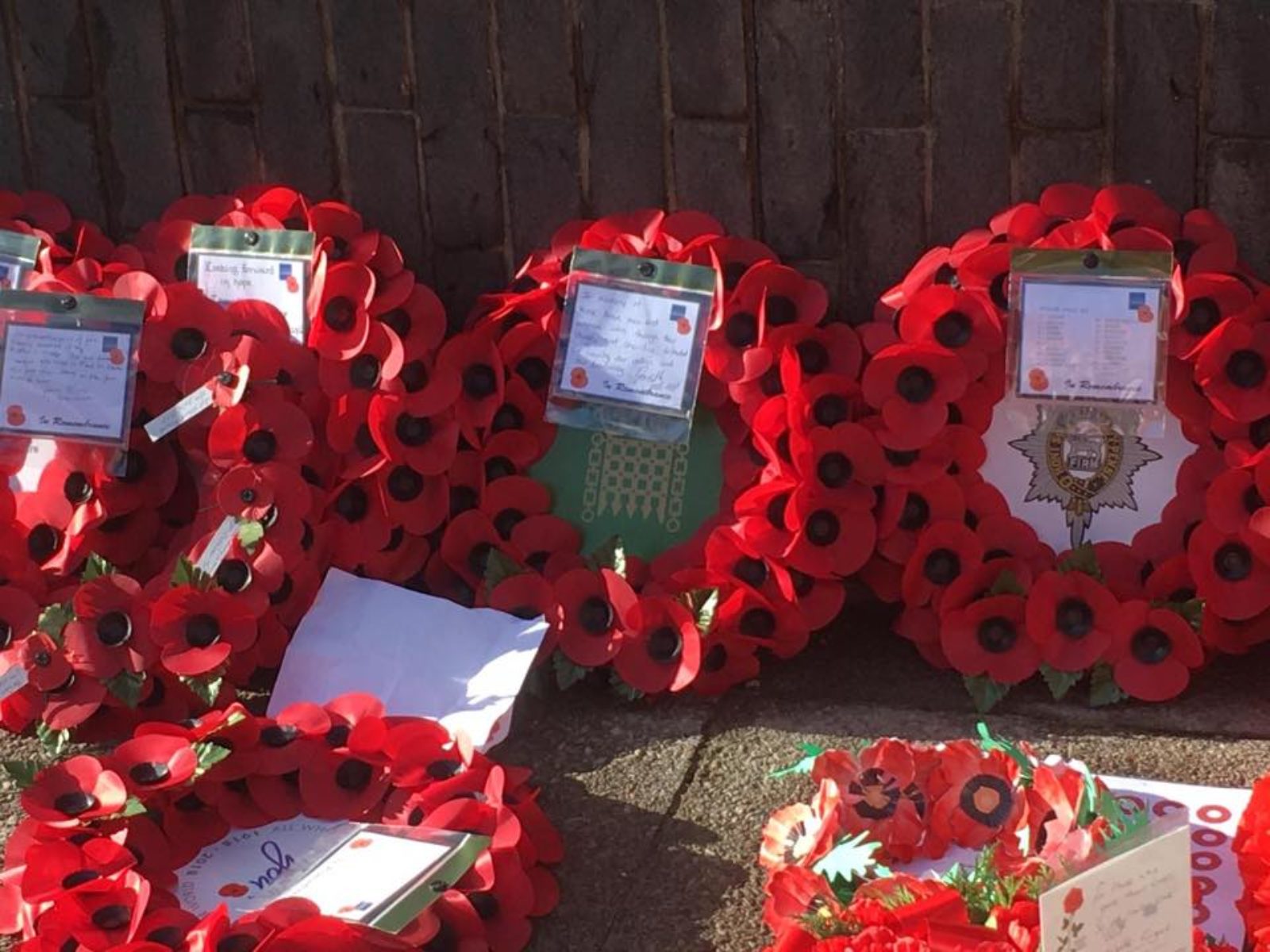 The wreaths for Remembrance Sunday