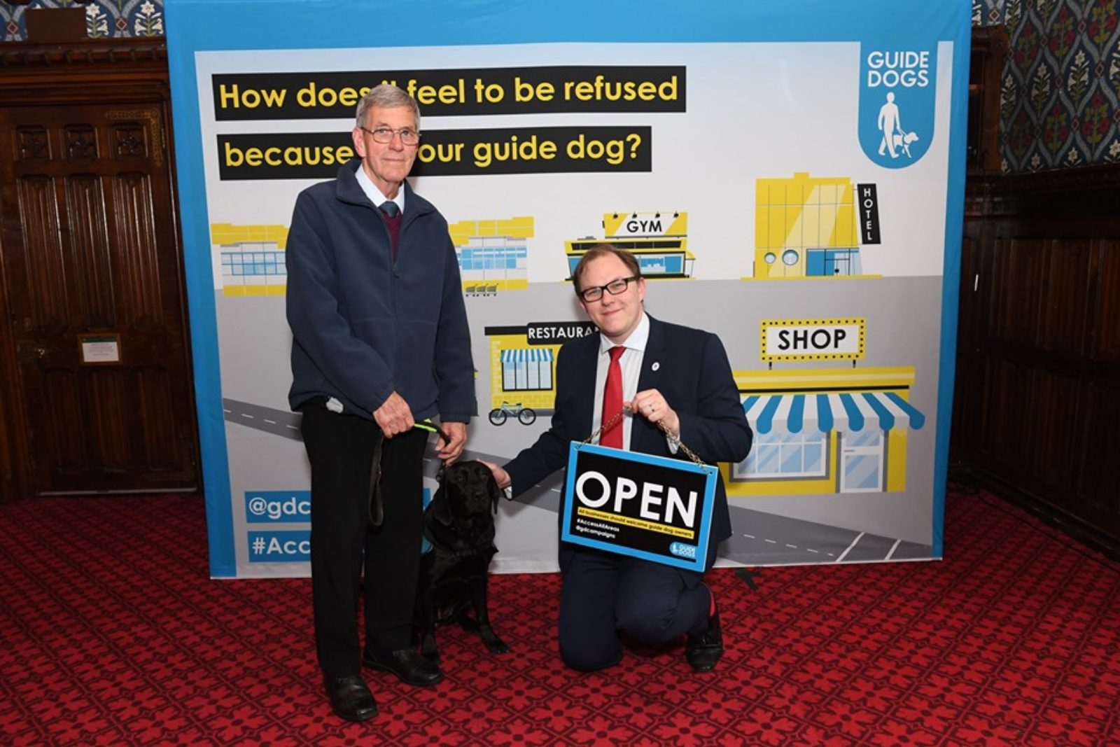 Gareth with guide dogs